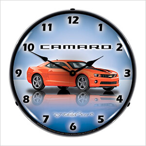 Camaro SS G5 Orange Backlit Wall Clock