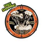 Collectable Sign and Clock Vintage V Twin Backlit Wall Clock