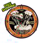 Collectable Sign and Clock Vintage V Twin Backlit Wall Clock