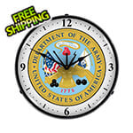 Collectable Sign and Clock US Army Seal Backlit Wall Clock