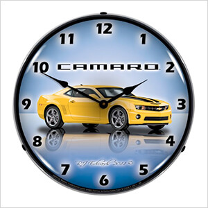 Camaro G5 Rally Yellow Backlit Wall Clock