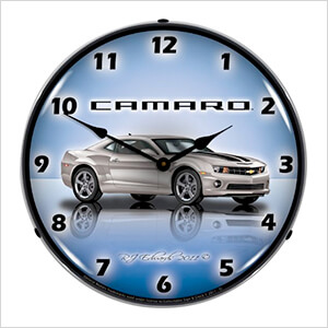 Camaro G5 Silver Ice Backlit Wall Clock