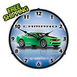 Collectable Sign and Clock Camaro G5 Synergy Green Backlit Wall Clock