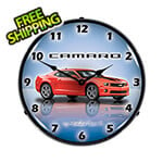 Collectable Sign and Clock Camaro G5 Victory Red Backlit Wall Clock