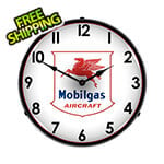 Collectable Sign and Clock Mobilgas Aircraft Backlit Wall Clock