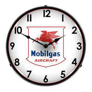 Mobilgas Aircraft Backlit Wall Clock