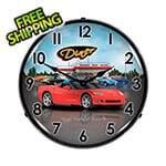 Collectable Sign and Clock C6 Corvette Convertible Diner Backlit Wall Clock