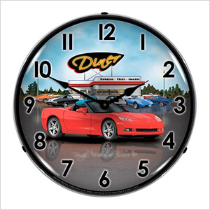 C6 Corvette Convertible Diner Backlit Wall Clock