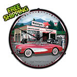 Collectable Sign and Clock 1957 Corvette Backlit Wall Clock