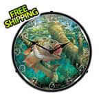 Collectable Sign and Clock Fishing the Wood Backlit Wall Clock