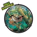 Collectable Sign and Clock Fishing the Wood Backlit Wall Clock