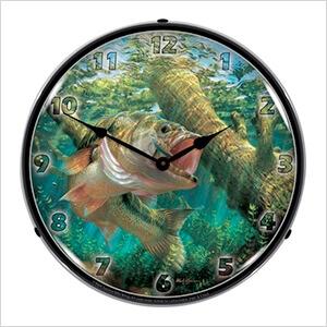 Fishing the Wood Backlit Wall Clock