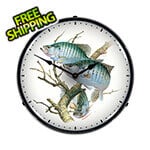 Collectable Sign and Clock Crappies Backlit Wall Clock