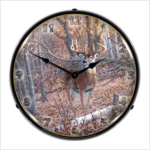 Great Eight-Whitetail Deer Backlit Wall Clock