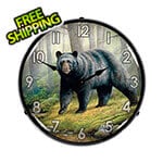 Collectable Sign and Clock Woodland Morning Bear Backlit Wall Clock