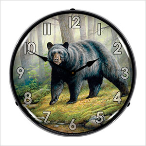 Woodland Morning Bear Backlit Wall Clock