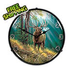 Collectable Sign and Clock Calling All Challengers Elk Backlit Wall Clock