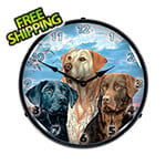 Collectable Sign and Clock Labrador Retriever Backlit Wall Clock