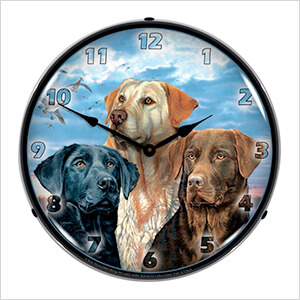 Labrador Retriever Backlit Wall Clock