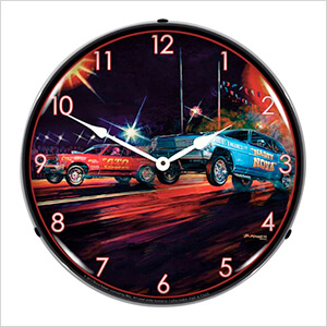 Lift Off Drag Racing Backlit Wall Clock