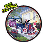 Collectable Sign and Clock Shade Tree Mechanic Backlit Wall Clock