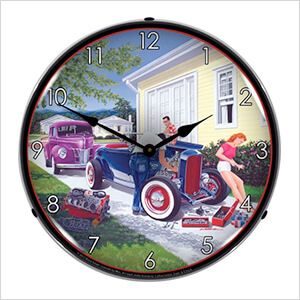 Shade Tree Mechanic Backlit Wall Clock