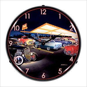 Teds Drive In Backlit Wall Clock