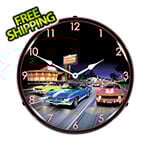 Collectable Sign and Clock Woodward Avenue Backlit Wall Clock