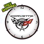 Collectable Sign and Clock C5 Corvette 2 Backlit Wall Clock