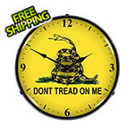 Collectable Sign and Clock Don’t Tread On Me Backlit Wall Clock