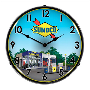 Sunoco Station Backlit Wall Clock