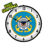 Collectable Sign and Clock US Coast Guard Backlit Wall Clock