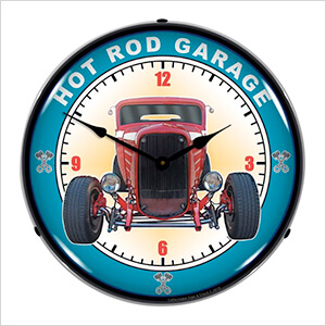 Hot Rod Garage Backlit Wall Clock