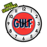 Collectable Sign and Clock Gulf 1960 Backlit Wall Clock
