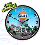 Collectable Sign and Clock Gulf Station Backlit Wall Clock