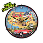 Collectable Sign and Clock Route 66 USA Backlit Wall Clock