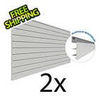 Proslat 8 ft. x 4 ft. PROCORE PVC Slatwall (Grey 2-Pack)