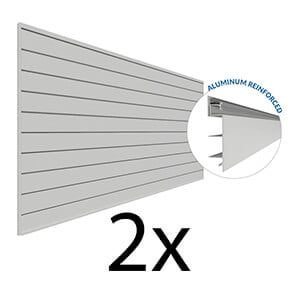 8 ft. x 4 ft. PROCORE PVC Slatwall (Grey 2-Pack)