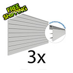 Proslat 8 ft. x 4 ft. PROCORE PVC Slatwall (Grey 3-Pack)