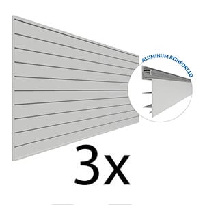 8 ft. x 4 ft. PROCORE PVC Slatwall (Grey 3-Pack)