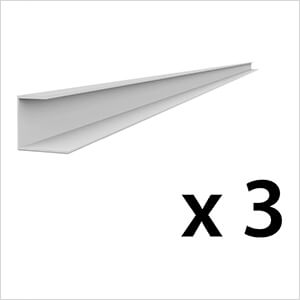 8 ft. PROCORE PVC Slatwall Side Trim (Grey 3-Pack)
