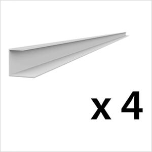 8 ft. PROCORE PVC Slatwall Side Trim (Grey 4-Pack)