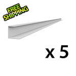 Proslat 8 ft. PROCORE PVC Slatwall Side Trim (Grey 5-Pack)