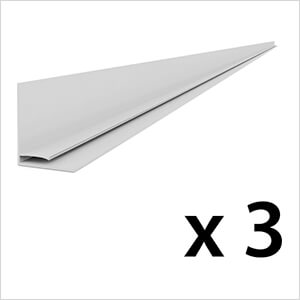 8 ft. PROCORE PVC Slatwall Top Trim (Grey 3-Pack)
