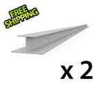 Proslat 8 ft. PROCORE PVC Slatwall H-Trim (Grey 2-Pack)