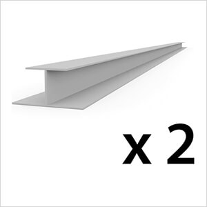 8 ft. PROCORE PVC Slatwall H-Trim (Grey 2-Pack)