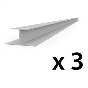 8 ft. PROCORE PVC Slatwall H-Trim (Grey 3-Pack)