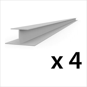 8 ft. PROCORE PVC Slatwall H-Trim (Grey 4-Pack)