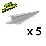 Proslat 8 ft. PROCORE PVC Slatwall H-Trim (Grey 5-Pack)