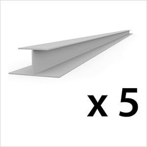 8 ft. PROCORE PVC Slatwall H-Trim (Grey 5-Pack)
